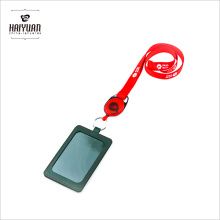 Hot Selling Leather Card Holder Lanyard with Novelty Badge Reel
